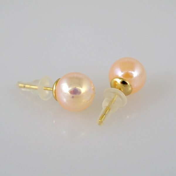Women Earrings/ Aretes Dama/  Pearl/  14k Real Color// E645 - Image 2