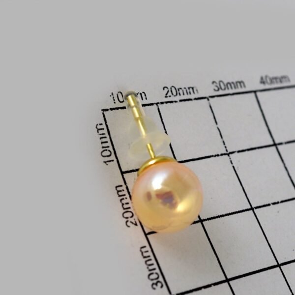 Women Earrings/ Aretes Dama/  Pearl/  14k Real Color// E645 - Image 3