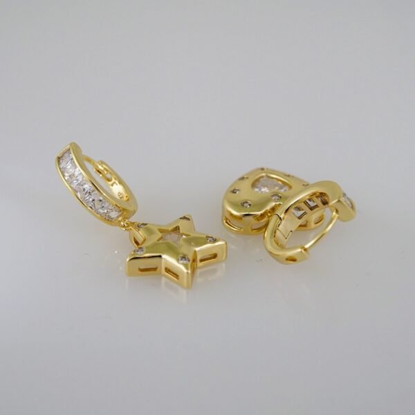 Women Earrings/ Aretes Dama/Zircon Stone/14k Real Color// E648 - Image 2