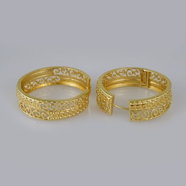 Women Earrings/ Aretes Dama/  Plain/  14k Real Color// E650 - Image 2