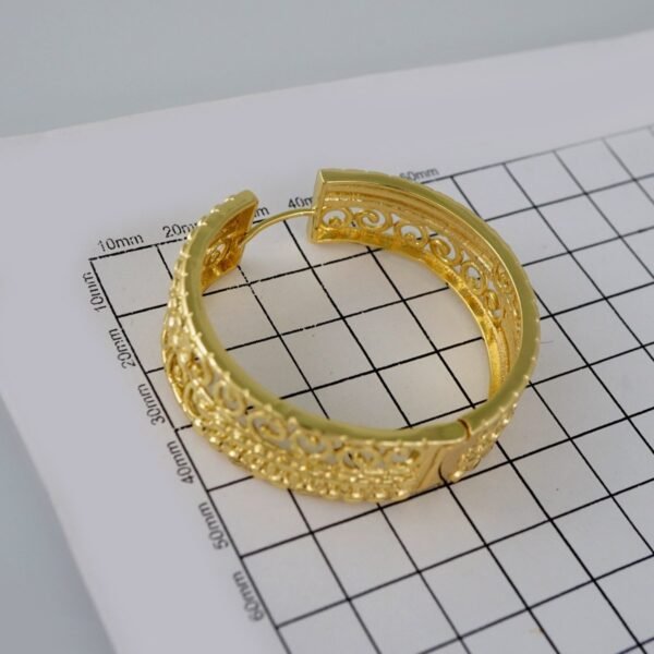 Women Earrings/ Aretes Dama/  Plain/  14k Real Color// E650 - Image 3