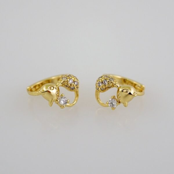 Women Earrings/ Aretes Dama/Zircon Stone/14k Real Color// E655