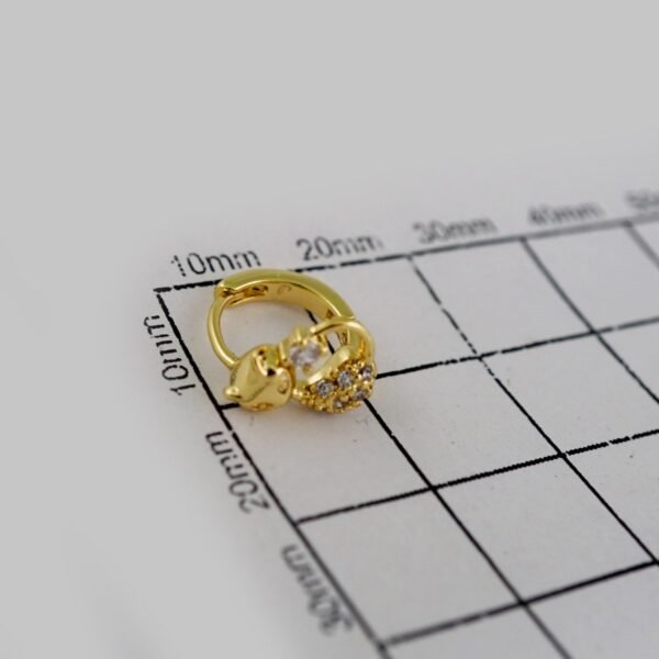 Women Earrings/ Aretes Dama/Zircon Stone/14k Real Color// E655 - Image 3