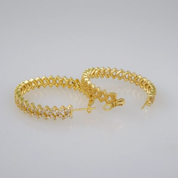 Women Earrings/ Aretes Dama/Zircon Stone/14k Real Color// E664 - Image 2