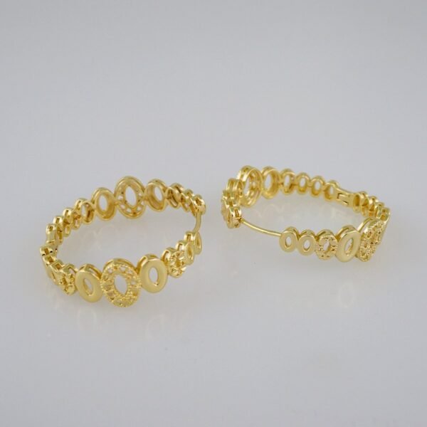 Women Earrings/ Aretes Dama/  Plain/  14k Real Color// E666 - Image 2