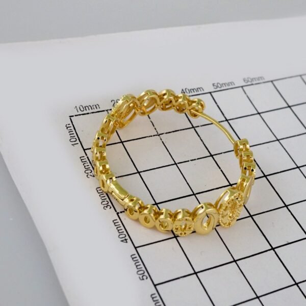 Women Earrings/ Aretes Dama/  Plain/  14k Real Color// E666 - Image 3