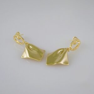 Women Earrings/ Aretes Dama/  Plain/  14k Real Color// E567