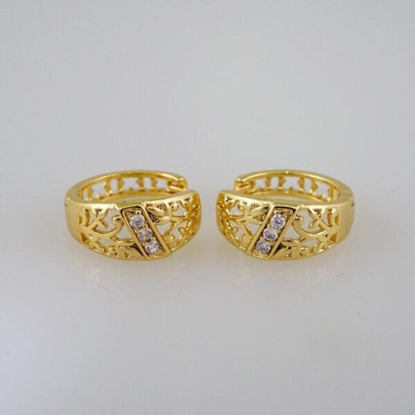 Women Earrings/ Aretes Dama/  Zircon Stone/  14k Real Color// E671