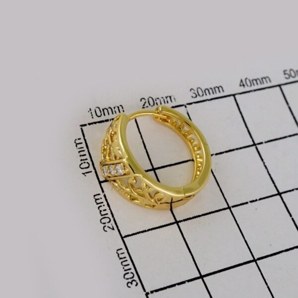 Women Earrings/ Aretes Dama/  Zircon Stone/  14k Real Color// E671 - Image 3