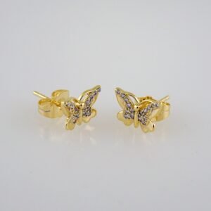 Women Earrings/ Aretes Dama/Zircon Stone/14k Real Color// E672