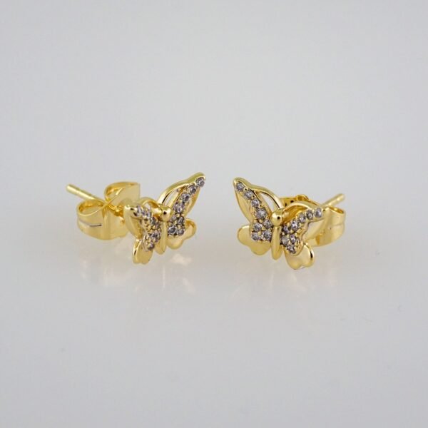 Women Earrings/ Aretes Dama/Zircon Stone/14k Real Color// E672