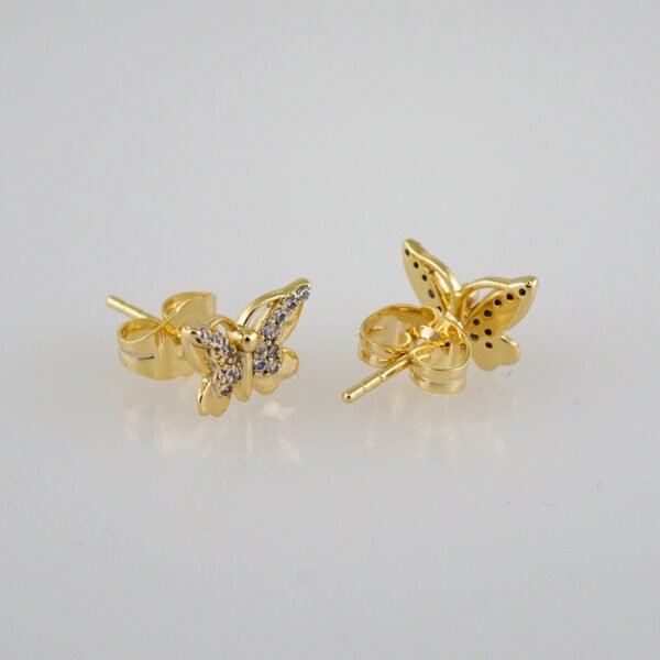Women Earrings/ Aretes Dama/Zircon Stone/14k Real Color// E672 - Image 2
