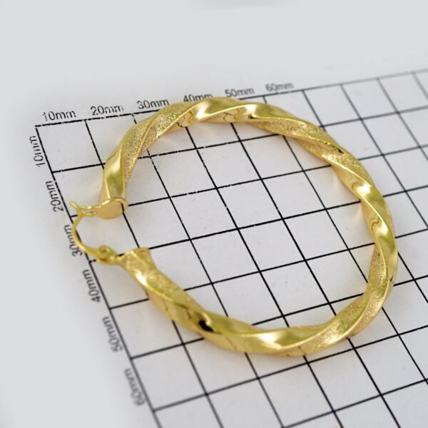 Women Earrings/ Aretes Dama/Plain/14k Real Color// E677 - Image 3