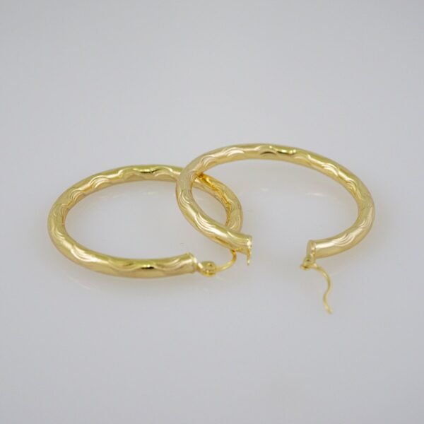 Women Earrings/ Aretes Dama/  Plain/  14k Real Color// E681 - Image 2