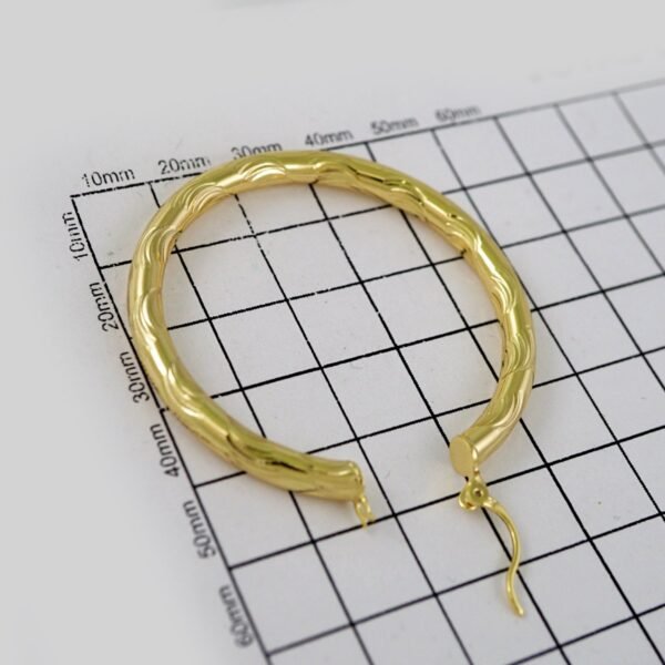 Women Earrings/ Aretes Dama/  Plain/  14k Real Color// E681 - Image 3