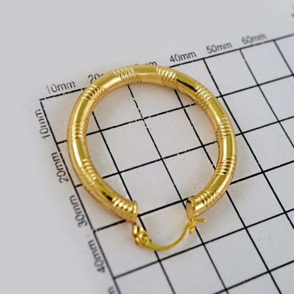Women Earrings/ Aretes Dama/  Plain/  14k Real Color// E683 - Image 3