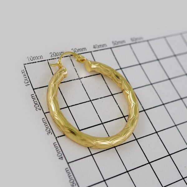 Women Earrings/ Aretes Dama/  Plain/  14k Real Color// E684 - Image 3
