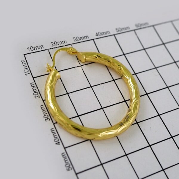 Women Earrings/ Aretes Dama/  Plain/  14k Real Color// E685 - Image 3