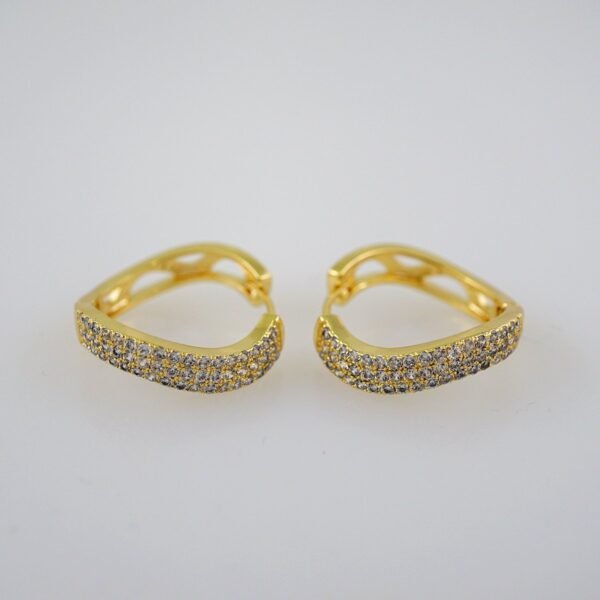 Women Earrings/ Aretes Dama/  Zircon Stone/  14k Real Color// E686