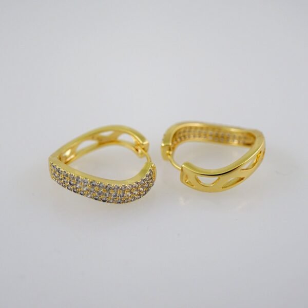 Women Earrings/ Aretes Dama/  Zircon Stone/  14k Real Color// E686 - Image 2