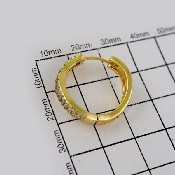 Women Earrings/ Aretes Dama/  Zircon Stone/  14k Real Color// E686 - Image 3