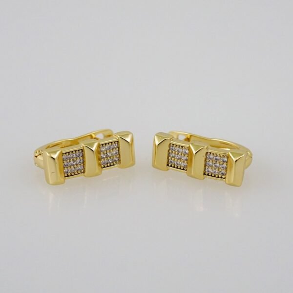 Women Earrings/ Aretes Dama/Zircon Stone/14k Real Color// E687