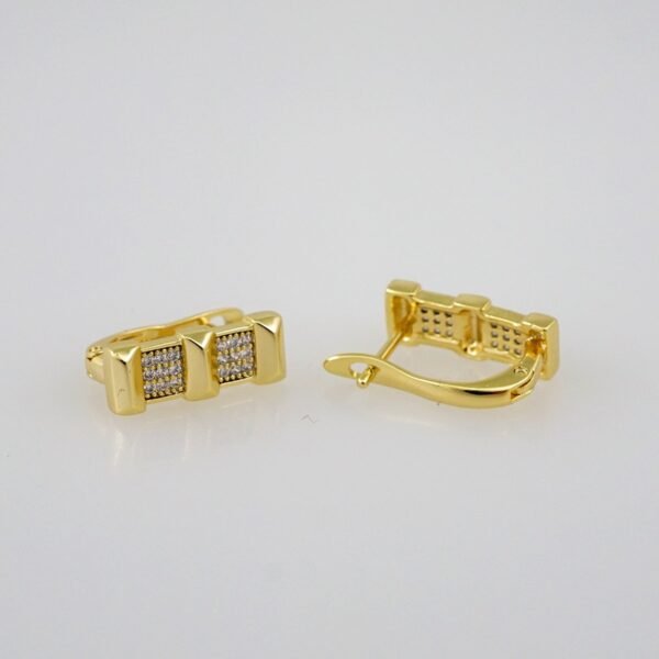 Women Earrings/ Aretes Dama/Zircon Stone/14k Real Color// E687 - Image 2