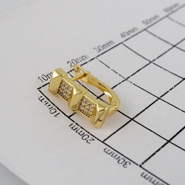 Women Earrings/ Aretes Dama/Zircon Stone/14k Real Color// E687 - Image 3