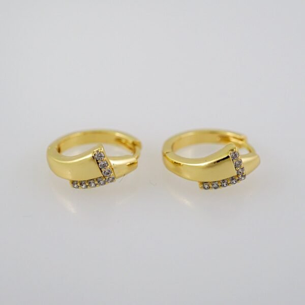 Women Earrings/ Aretes Dama/  Zircon Stone/  14k Real Color// E688