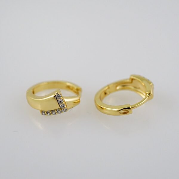 Women Earrings/ Aretes Dama/  Zircon Stone/  14k Real Color// E688 - Image 2