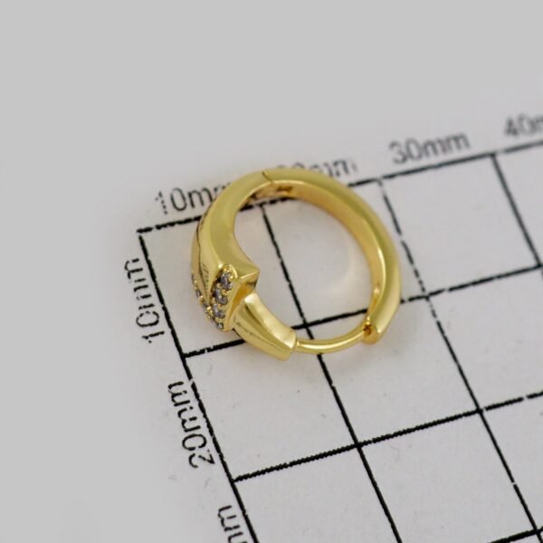 Women Earrings/ Aretes Dama/  Zircon Stone/  14k Real Color// E688 - Image 3