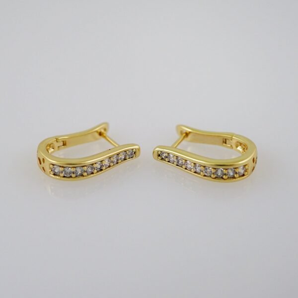 Women Earrings/ Aretes Dama/  Zircon Stone/  14k Real Color// E689