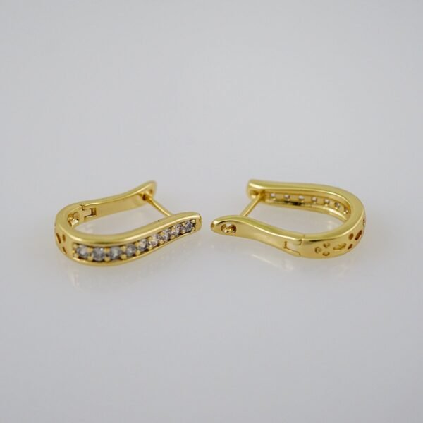 Women Earrings/ Aretes Dama/  Zircon Stone/  14k Real Color// E689 - Image 2