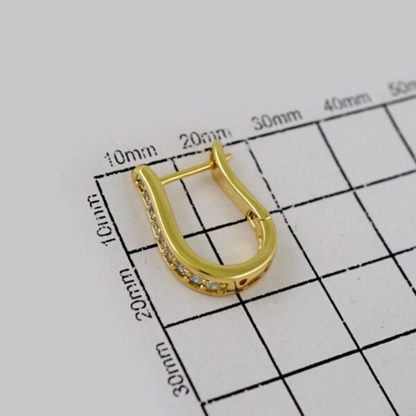 Women Earrings/ Aretes Dama/  Zircon Stone/  14k Real Color// E689 - Image 3