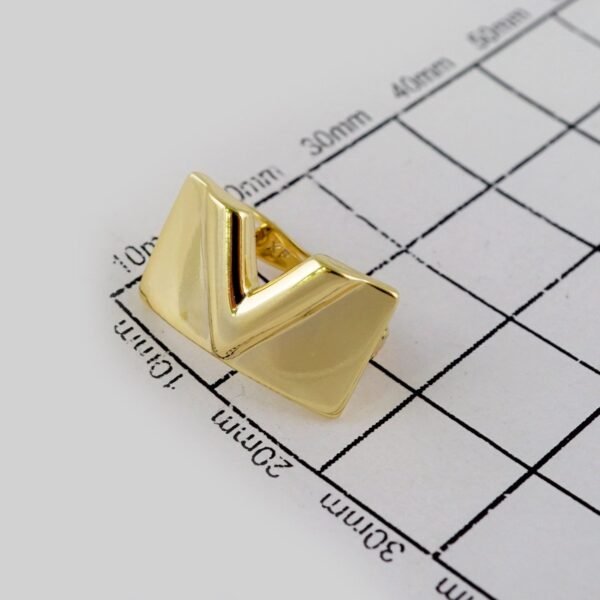 Women Earrings/ Aretes Dama/  Plain/  14k Real Color// E691 - Image 3