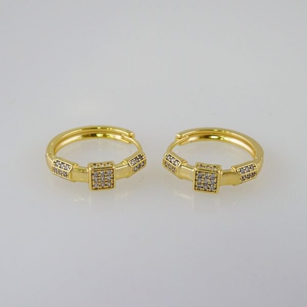 Women Earrings/ Aretes Dama/  Zircon Stone/  14k Real Color// E692