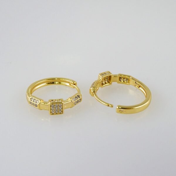 Women Earrings/ Aretes Dama/  Zircon Stone/  14k Real Color// E692 - Image 2