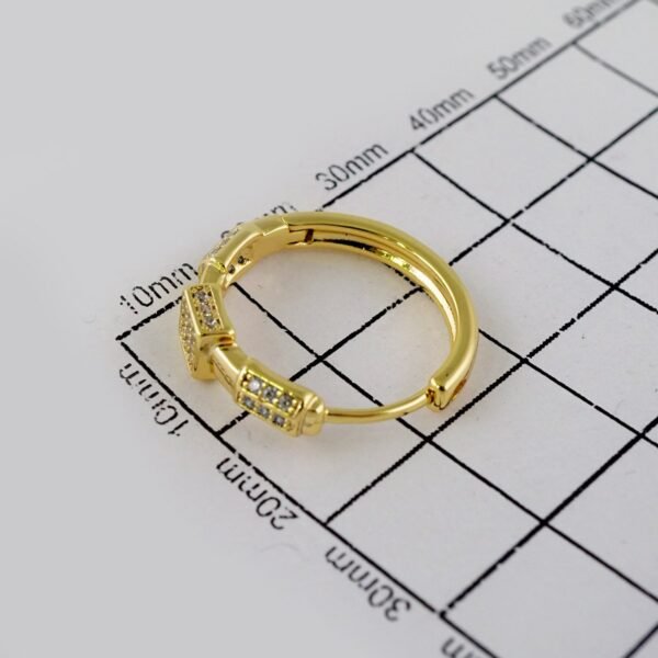 Women Earrings/ Aretes Dama/  Zircon Stone/  14k Real Color// E692 - Image 3