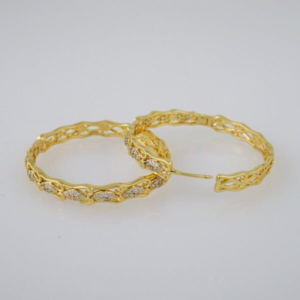 Women Earrings/ Aretes Dama/  Zircon Stone/  14k Real Color// E694 - Image 2