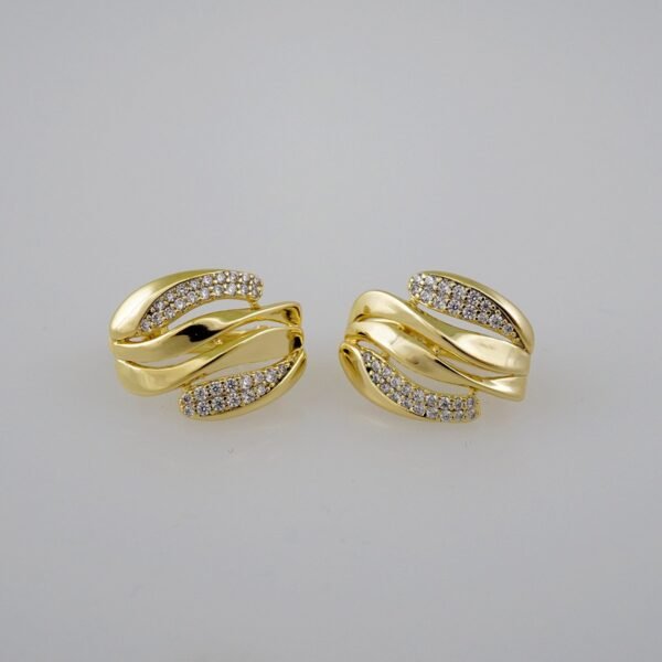 Women Earrings/ Aretes Dama/  Zircon Stone/  14k Real Color// E700