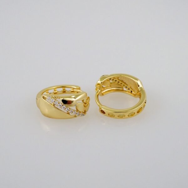 Women Earrings/ Aretes Dama/  Zircon Stone/  14k Real Color// E702 - Image 2