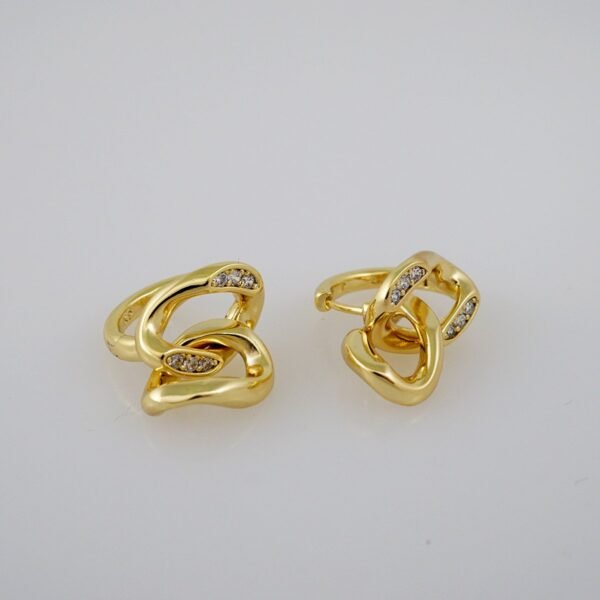 Women Earrings/ Aretes Dama/  Zircon Stone/  14k Real Color// E703 - Image 2