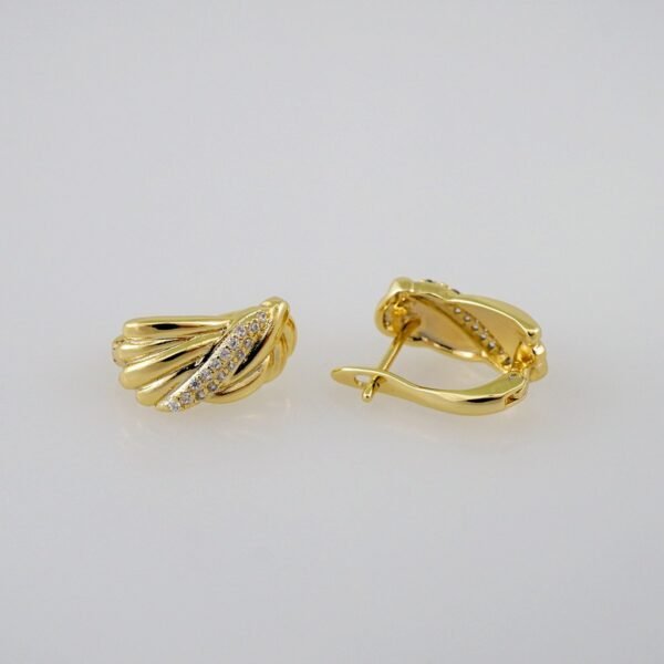 Women Earrings/ Aretes Dama/  Zircon Stone/  14k Real Color// E704 - Image 2