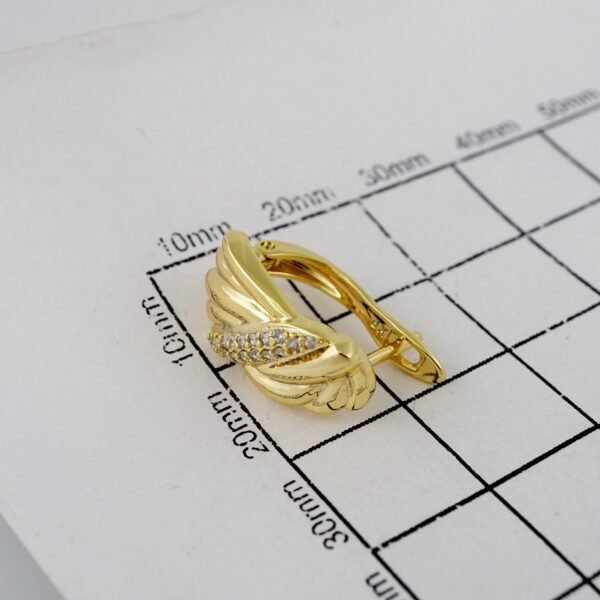 Women Earrings/ Aretes Dama/  Zircon Stone/  14k Real Color// E704 - Image 3