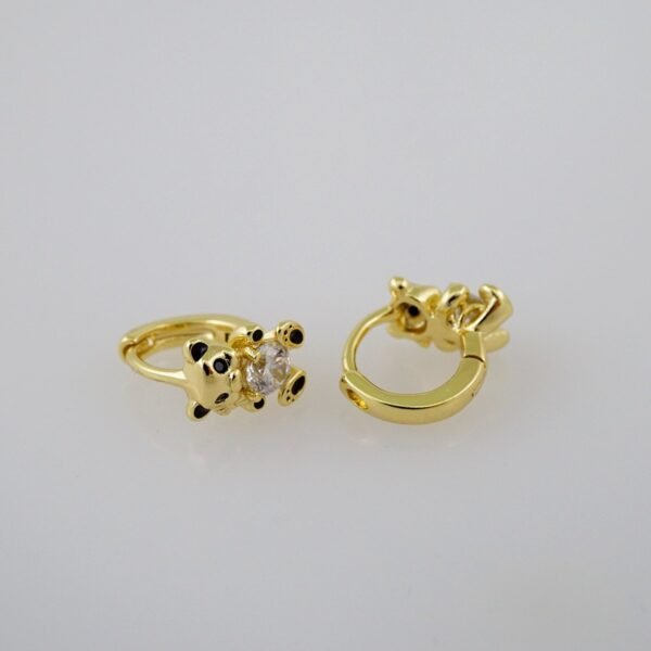 Women Earrings/ Aretes Dama/  Zircon Stone/  14k Real Color// E706 - Image 2