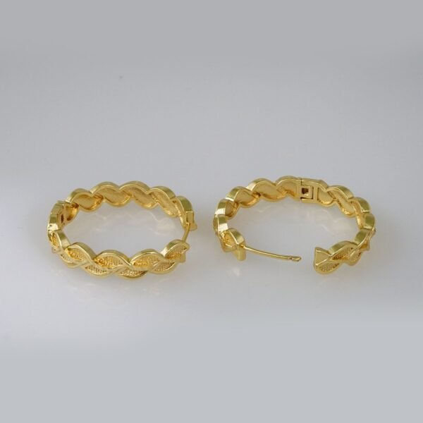 Women Earrings/ Aretes Dama/  Plain/  14k Real Color// E713 - Image 2