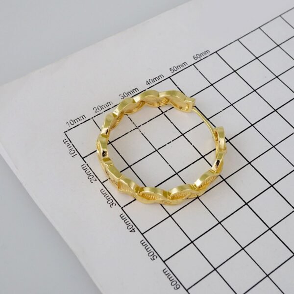 Women Earrings/ Aretes Dama/  Plain/  14k Real Color// E713 - Image 3