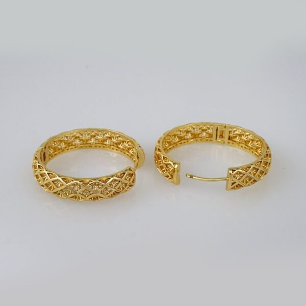 Women Earrings/ Aretes Dama/  Plain/  14k Real Color// E714 - Image 2