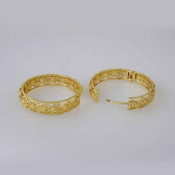 Women Earrings/ Aretes Dama/  Plain/  14k Real Color// E716 - Image 2
