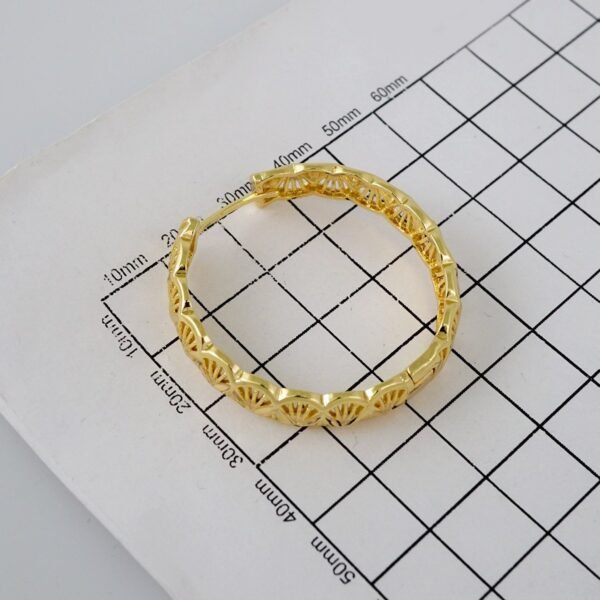 Women Earrings/ Aretes Dama/  Plain/  14k Real Color// E717 - Image 3